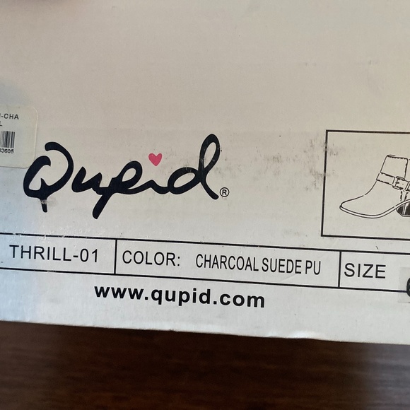 Charcoal Gray Buckle Ankle Boots - Picture 4 of 4